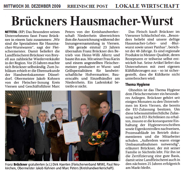 Artikel Rheinische Post vom 30.12.2009